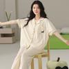 Pajamas Women's 1011 New Casual and Comfortable Can Be Worn Outside Women's Soft Short-sleeved Trousers Summer Loungewear Set