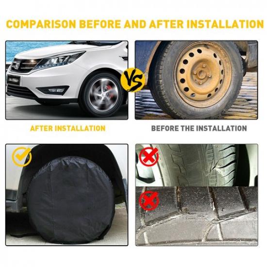 4PCS Wheel 27-29" Tire Covers Set RV Trailer Camper Car Sun Protector Waterproof