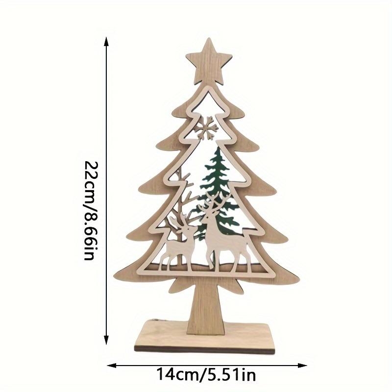 1Pc Wooden Elk Christmas Ornament - Unique Hollow - Carved Design for Home Decor During Christmas, Suitable for Multiple Rooms