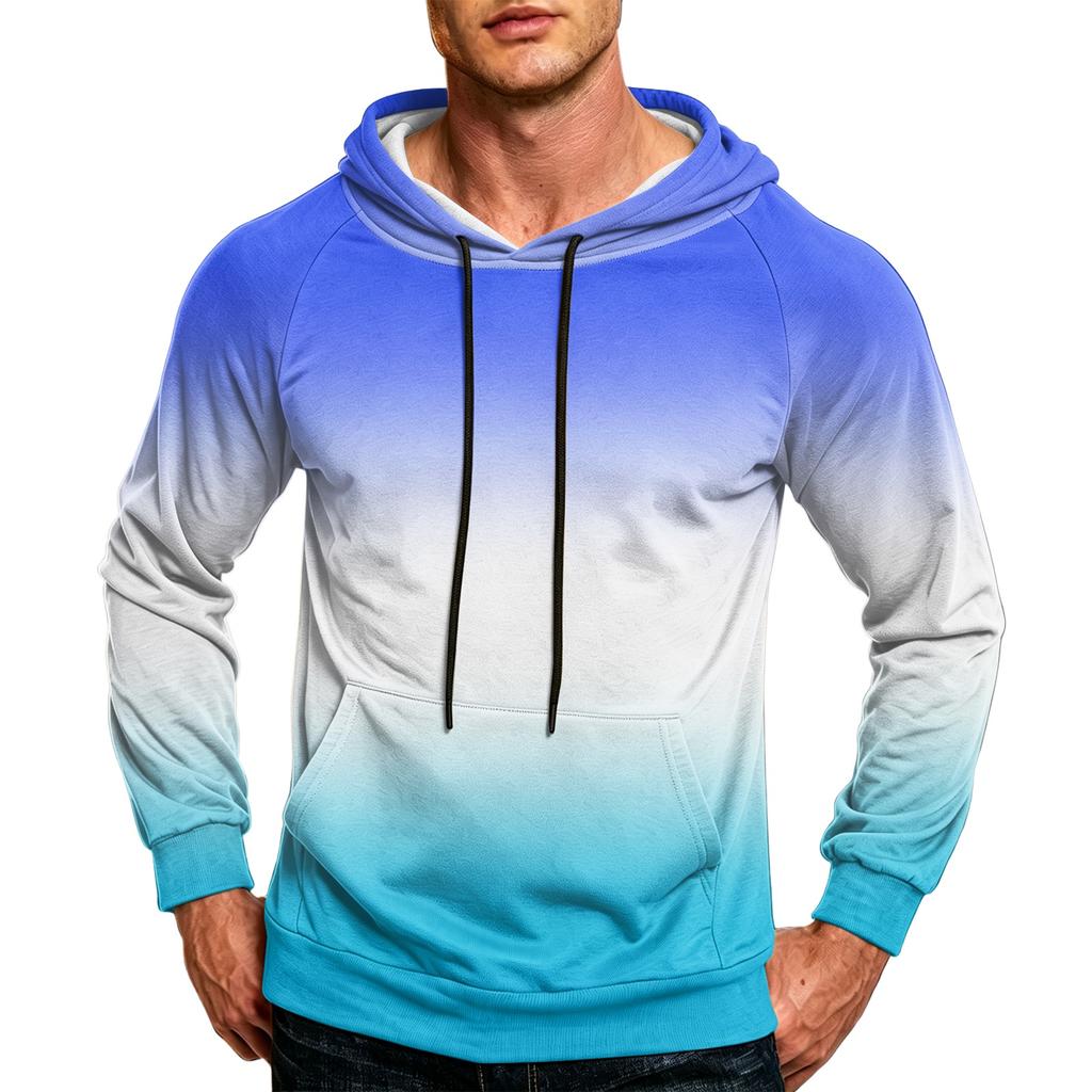 Herren Lockerer Kapuzenpullover für den Alltag mit Tasche und Kordelzug