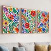Matisse Inspired Floral Canvas Wall Art Set,Colorful Botanical Prints,Boho Aesthetic Decor for Living Room Bedroom,Floral Gifts