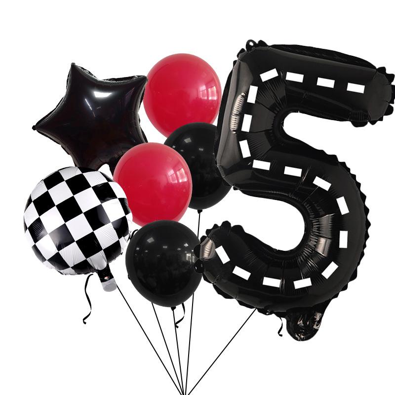 Racing Balloon Bouquet Printing Latex Aluminum Film Digital Birthday Set Venue Background Arrangement