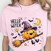 Cute Halloween Shirt Hello Witch Ghost Wand Hat T-Shirt Pastel Spooky