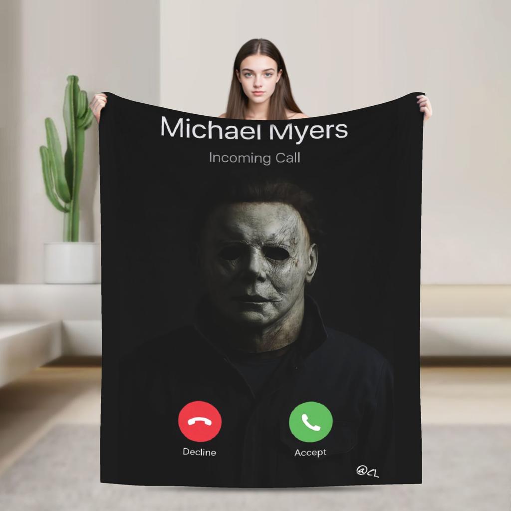 Michael Myers Halloween  Blankets  Picnic Flannel Throw Blanket For Couch Bed Soft Customized Quality Bedspread Birthday Gift