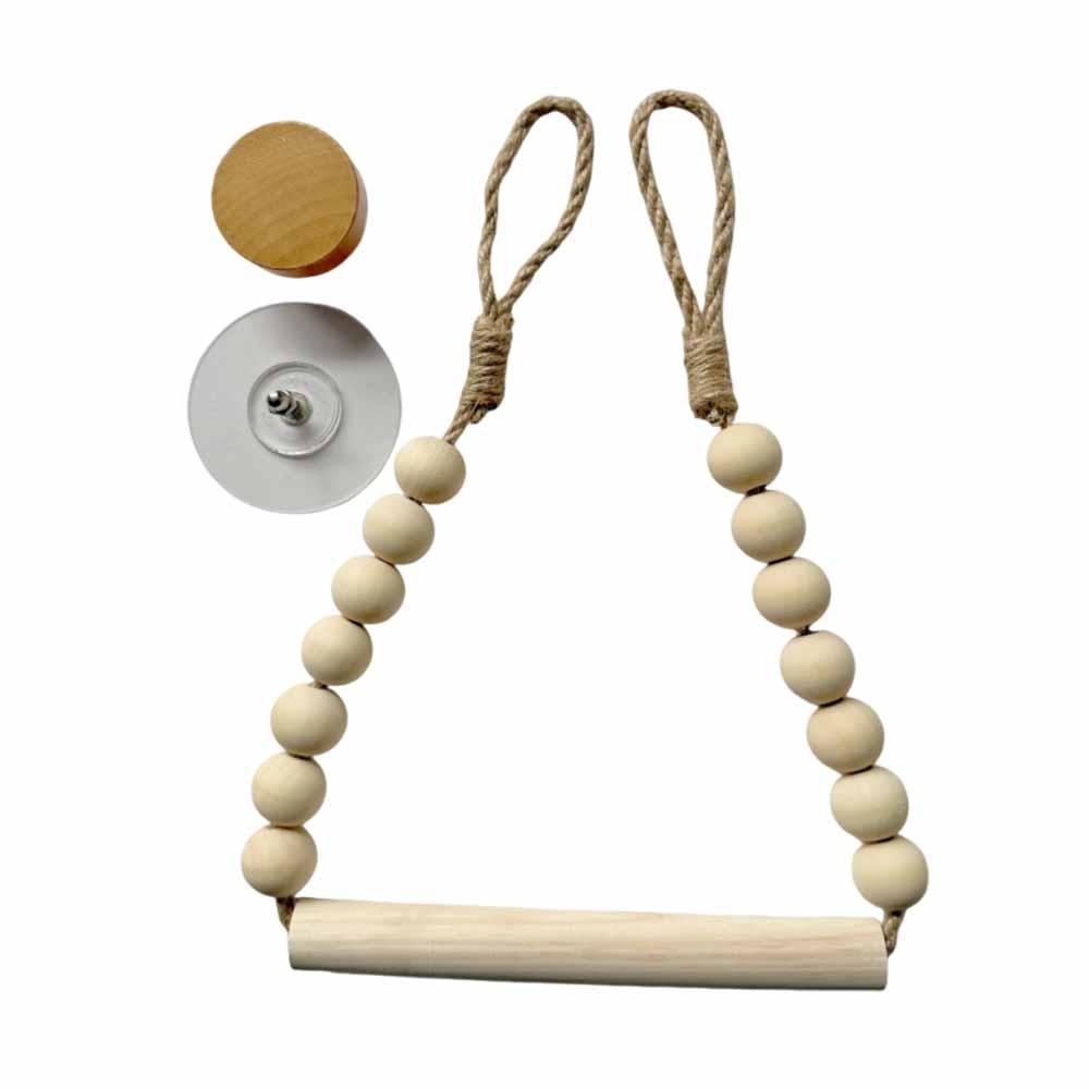 

Handwoven Rope Jute Rope Towel Rack String Bead Detail Tissue Storage Rack Toilet Organization With Hook