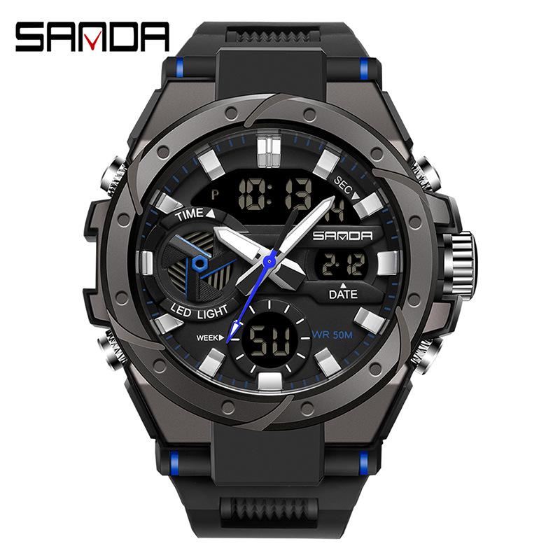 Sanda Waterproof Multifunction Student Sports Watch with Outdoor Features and Douyin Live Hot Design