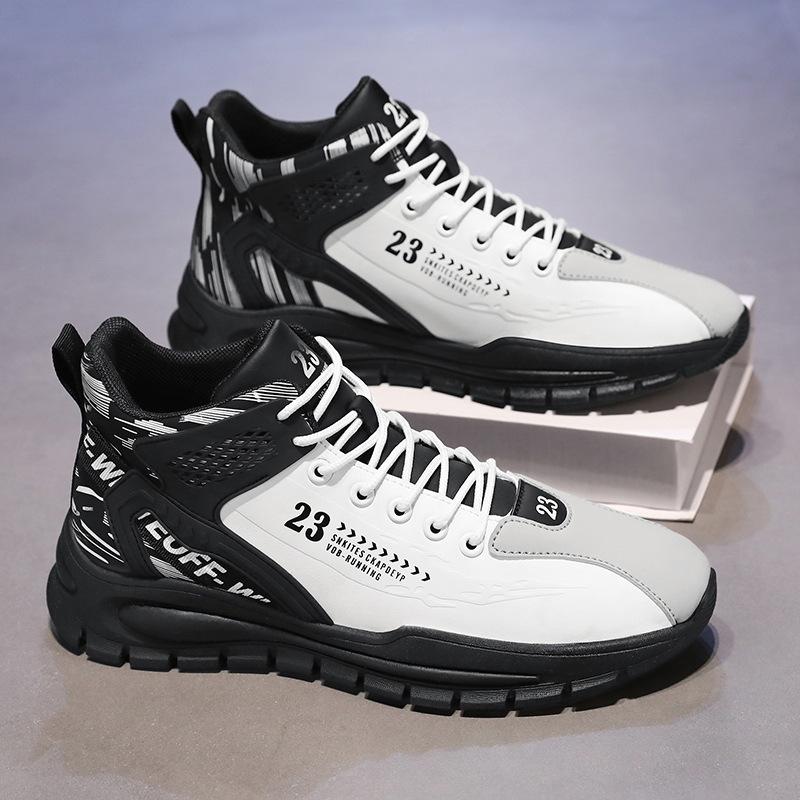 

2025 autumn new sports shoes men s Korean version trendy breathable high-top dad shoes casual running shoes versatile trendy shoes 44