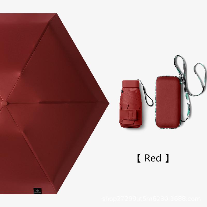 Flat Fold Mini Umbrella Women Pocket Summer Sun Umbrella for Women Small Cute Umbrellas for Girls with Storage Bag