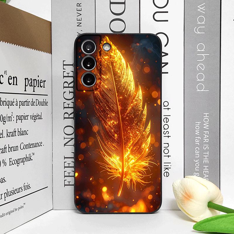 Luxury Phoenix Fire Feather Pattern Phone Case for Samsung Galaxy S25 S24+ S23 Ultra S22 Plus S20 S21 FE M53 M34 5G Soft Covers