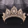 Large Baroque Rhinestone Crown Hairband Exquisite Tiaras Queen Diadem Crystal Crown  Bride Wedding