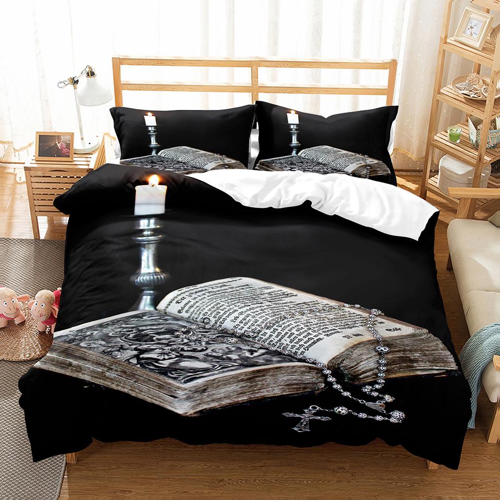 Comforter Christianity Bible Jesus Theme Religion Christian Cross Black Polyester King For Kids Adults