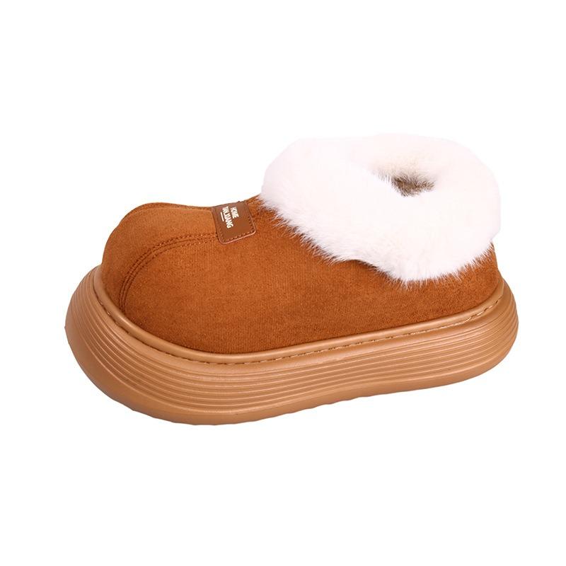 Unterstützen Sie winterliche rutschfeste und warme lässige Baumwollschuhe, aufgeschichtet und verdickt, vielseitige Retro-Mode-Baumwollschuhe