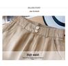 Khaki High-Waisted Wide-Leg Pants for Women - Spring/Summer 2025: Versatile, Slimming, Loose-Fit, Nine-Point Length