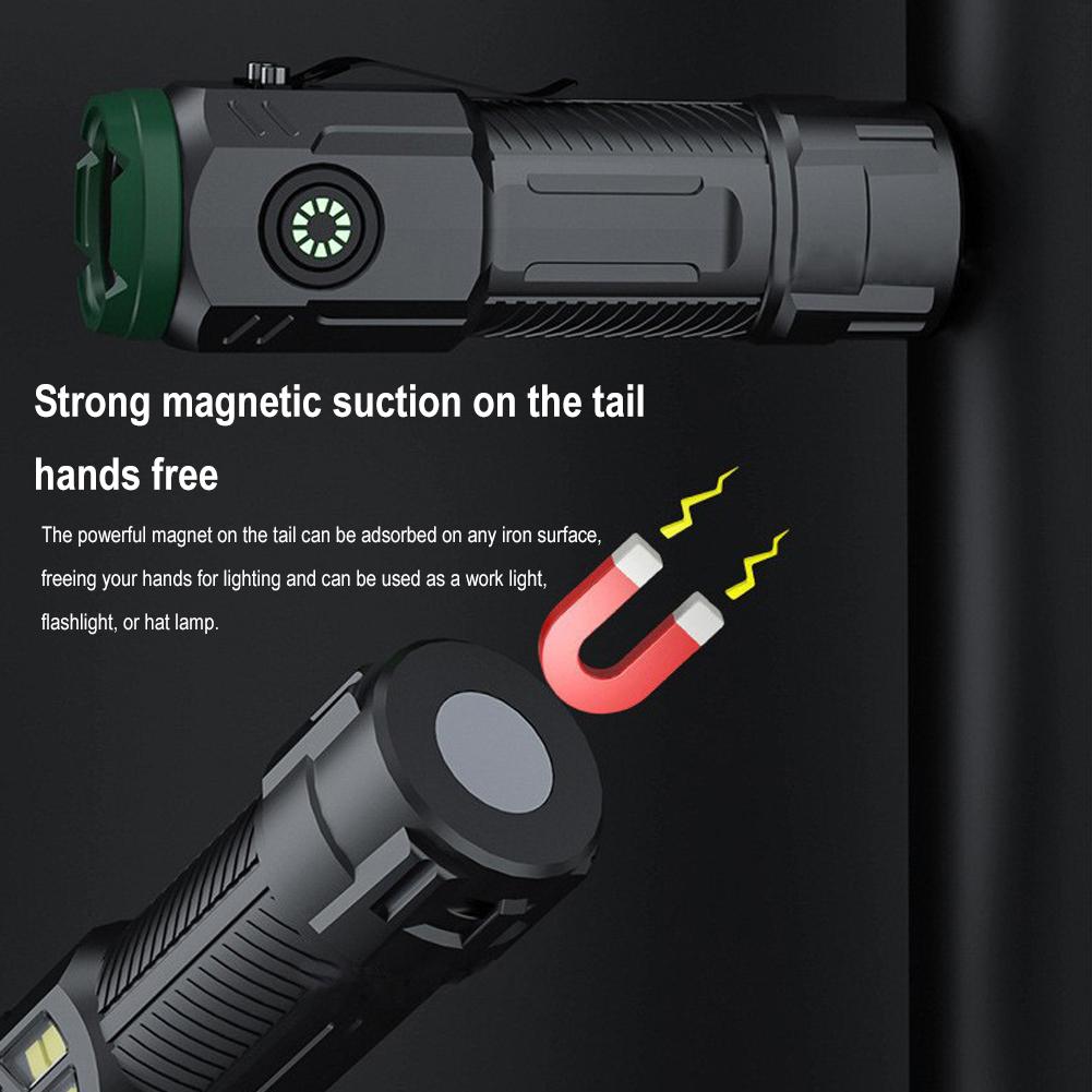 Outdoor Car Mounted Magnetic Adsorption Side Lights COB Light Charging Flashlight Three Type-c Eye LED Work K4M7