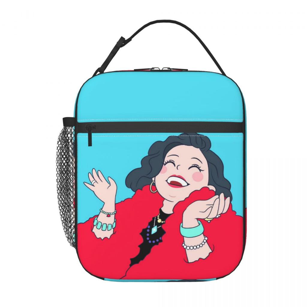 Cartoon Fashion Girl Insulated Lunch Bags for School Office Sport Car Portable Cooler Thermal Bento Box Women Children