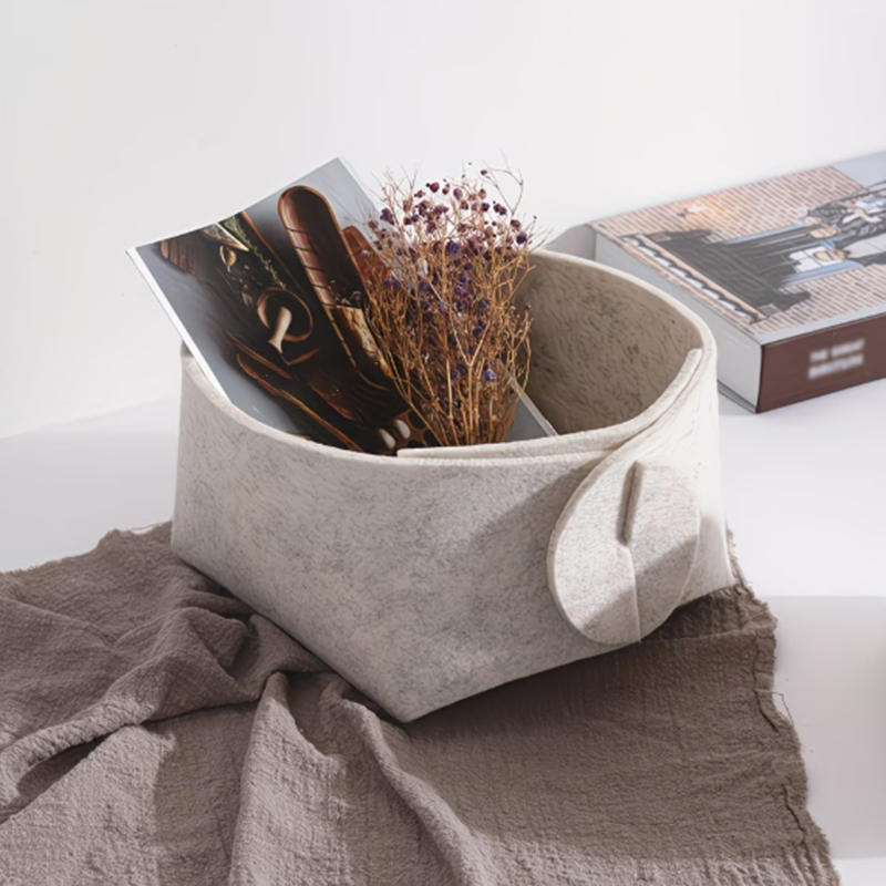 3Pcs Foldable Felt Storage Boxes Multi-Functional Home Organizer Baskets for Cosmetics, Stationery & Small Items