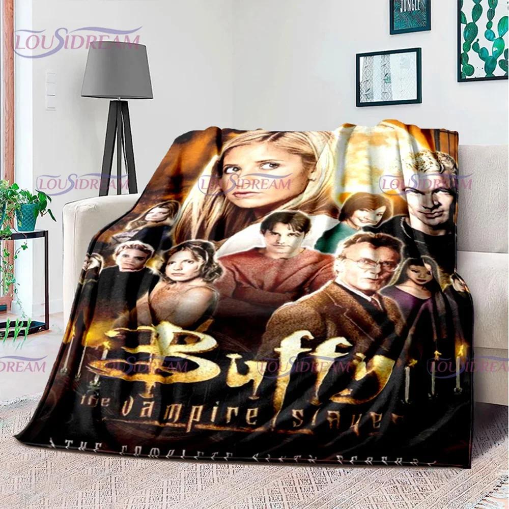 American Drama Vampire Slayer Buffy Soft Flannel Blanket Family Picnic Blanket for Kids Plush Flanner Throw Blanket Sofa Bedding