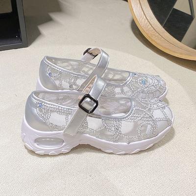 Women's Summer Mesh Breathable Casual Thick Soled Hollow Toe Single Sandals