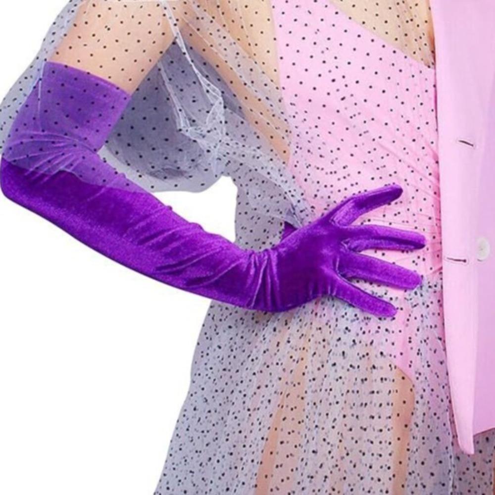 Retro-lange Fäustlinge aus goldenem Samt für Abendkleider – neue Benimmhandschuhe als Geschenk