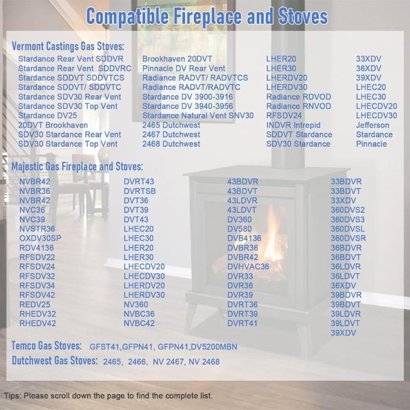 Propane Natural Gas Fireplaces Pilots Assembly Ignitor for Fireplaces Stove 10002264 10002265 4021-736 485-510A 2103-010