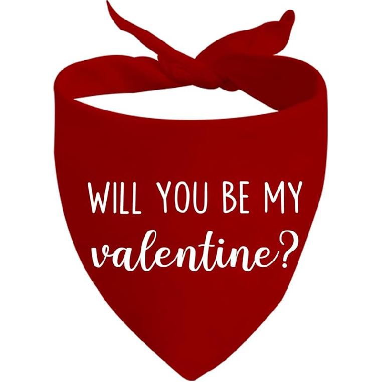 JXGZSO 1 Piece Free Kisses/Will You Be My Valentine/Stealing Hearts Dog Bandana Valentine s Day Dog Bandana (Hearts & Blasting Farts D) Be My Valentine D