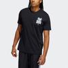 Adidas Summer Basketball Print Short Sleeve T-shirt Men Tops Black GS7188