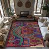 Unique Area Rug Bohemian Floor Mat Home Decor Hippie Carpet Living Room Dorm Abstract Pattern Tapestry Modern Floor Covering Art