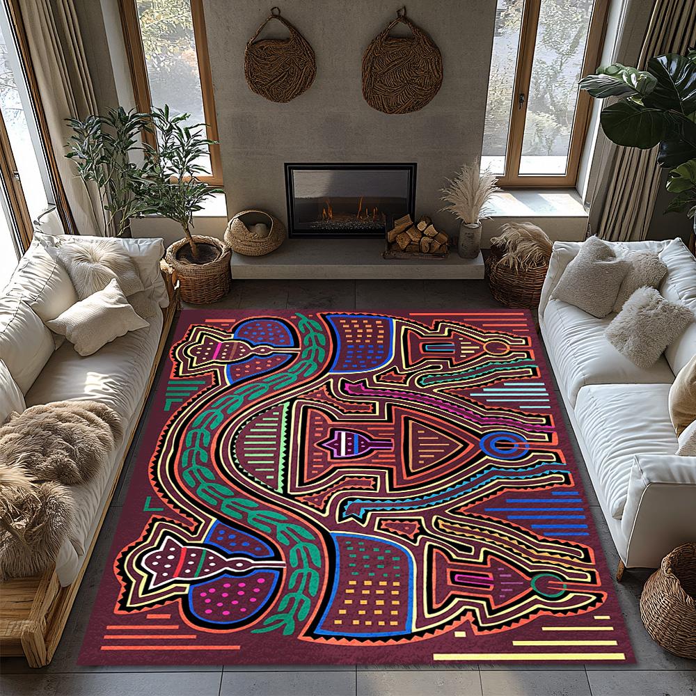Unique Area Rug Bohemian Floor Mat Home Decor Hippie Carpet Living Room Dorm Abstract Pattern Tapestry Modern Floor Covering Art