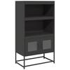 VidaXL Buffet haut noir 68x39x123 cm acier, armoire, armoire de rangement, buffet haut, armoire latérale, armoire haute, 853368