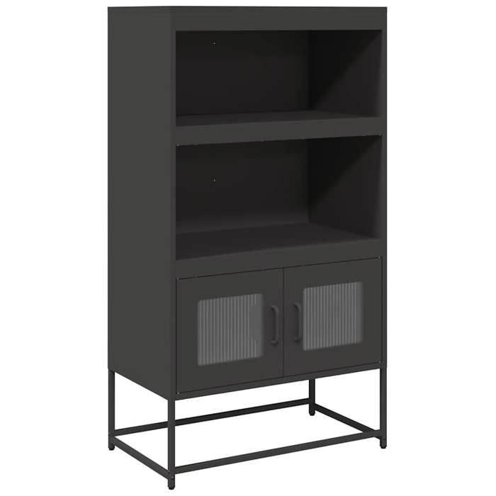 VidaXL Buffet haut noir 68x39x123 cm acier, armoire, armoire de rangement, buffet haut, armoire latérale, armoire haute, 853368
