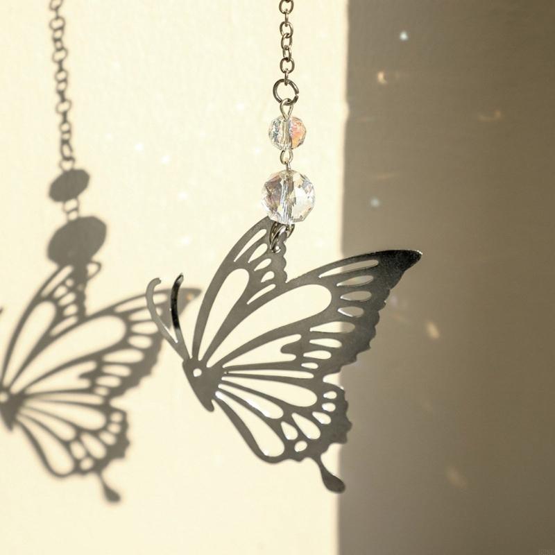 62KD Handmade Crystal Butterfly Suncatchers Hangings Pendants for Window Tree Decors