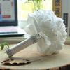Bridal Wedding Bouquet, Wedding Bride Crystal Diamond Silk Rose Bouquet, Bridal and Bridesmaid Wedding Hand Bouquet (white, 2 Pieces)