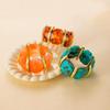 Amber Geometric Beaded Bracelet: Chic, Irregular Design with a Luxurious, European-American Feel