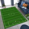 3D Grüner Schwarzer Fußballfeld Stadion Teppich für Schlafzimmer Wohnzimmer Sofa Zuhause Fußabtreter Dekor, Größere Kinder Spiel Rutschfeste Bodenmatte