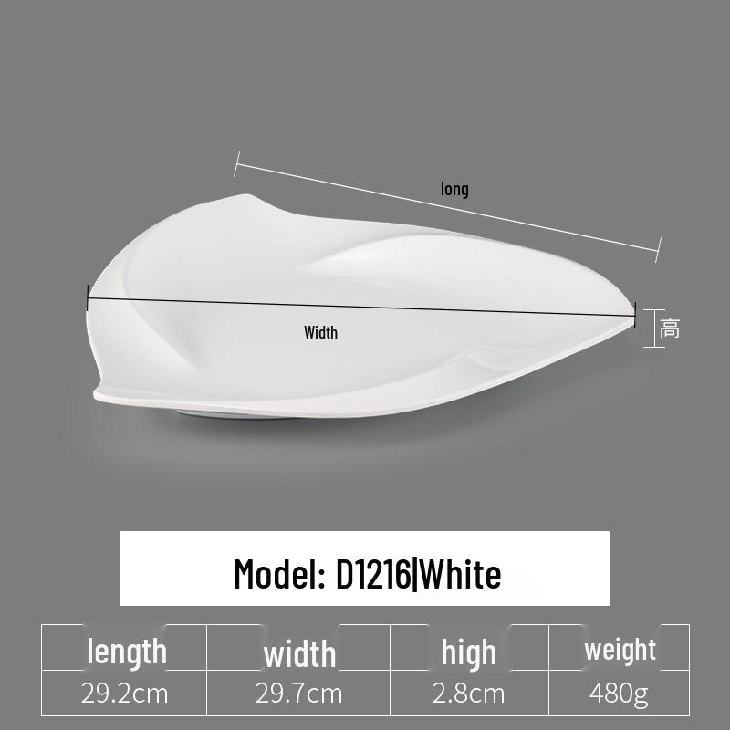 Irregular Shaped White Melamine Plates for Hotel & Restaurant - Porcelain Imitation Cold Dish Saucers