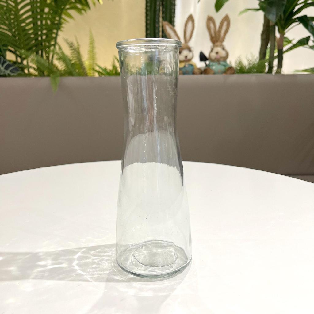 Nordic Cone-Shaped Transparent Glass Vase for Lucky Bamboo and Flowers