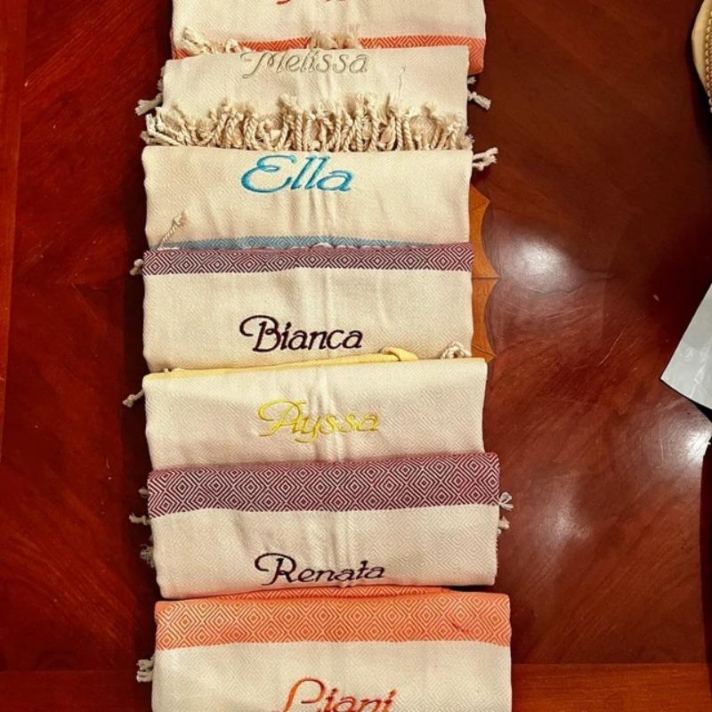 Woven Cotton Blanket Outdoor Blanket Foreign Trade  Beach Towel Color Bath Towel Tassel Striped Polyester Cotton Beach Towel
