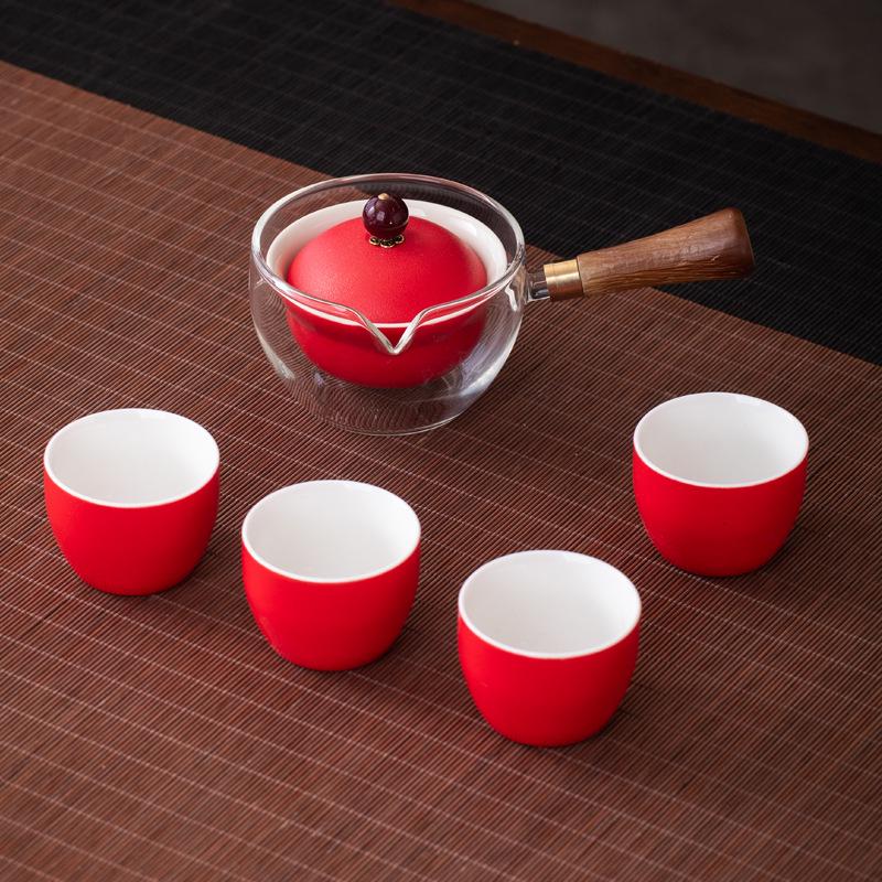 2026 Rotating Teapot Travel Set – Portable Gongfu Tea Cup & Pot for Home and Car