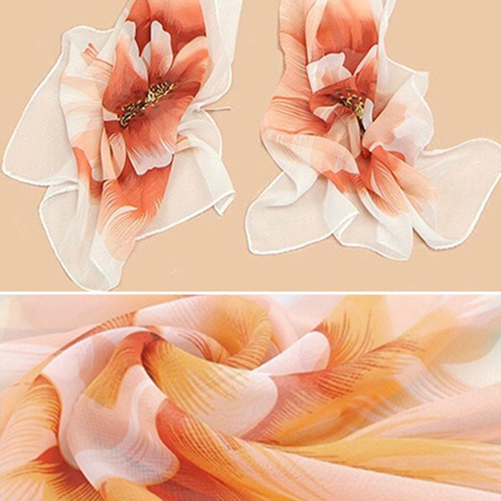 Mode Dam Lång Mjuk Chiffong Blommönster Sjal Wrap Stole Beach Scarf Gift