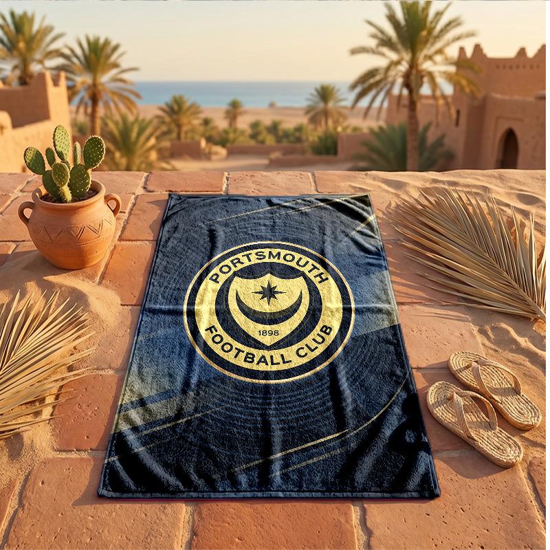 Asciugamano da Spiaggia Morbido Asciugatura Rapida Tema Portsmouth FC?Asciugamano Asciutto Per Vacanze Estive Al Mare Nuoto