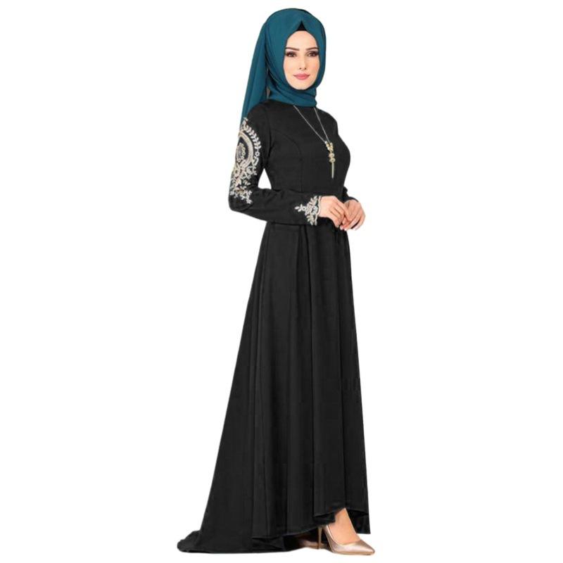 2021 Ricamo Abaya Dubai Turchia Abo Musulmano Abo Da Sposa Da Sera Caftano Abbigliamento Islamico Abo Indiano Abo Da Donna Abi - Foto 8