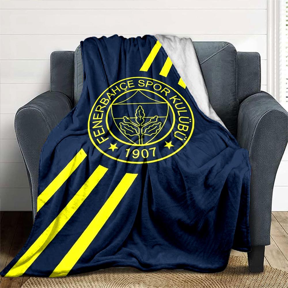 Fenerbahçe Logo Print Flannel Blanket High Quality Warm Comfortable Cover for All Seasons Perfect for Gifts Home Decor