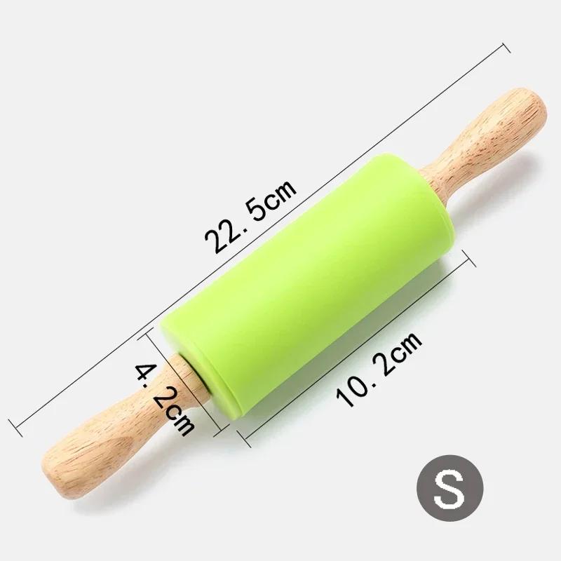 Non-Stick Pastry Dough Flour Roller, Pizza Pasta Roller, Kitchen Pastry Baking Tool with Wooden Handle