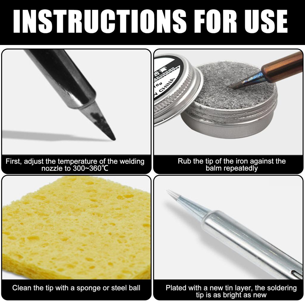 6g/9g/16g/30g Soldering Iron Tip Cleaning Pastes Soldering Iron Tip Tin Plating Activators Oxide Cleaner Refreshing Agent