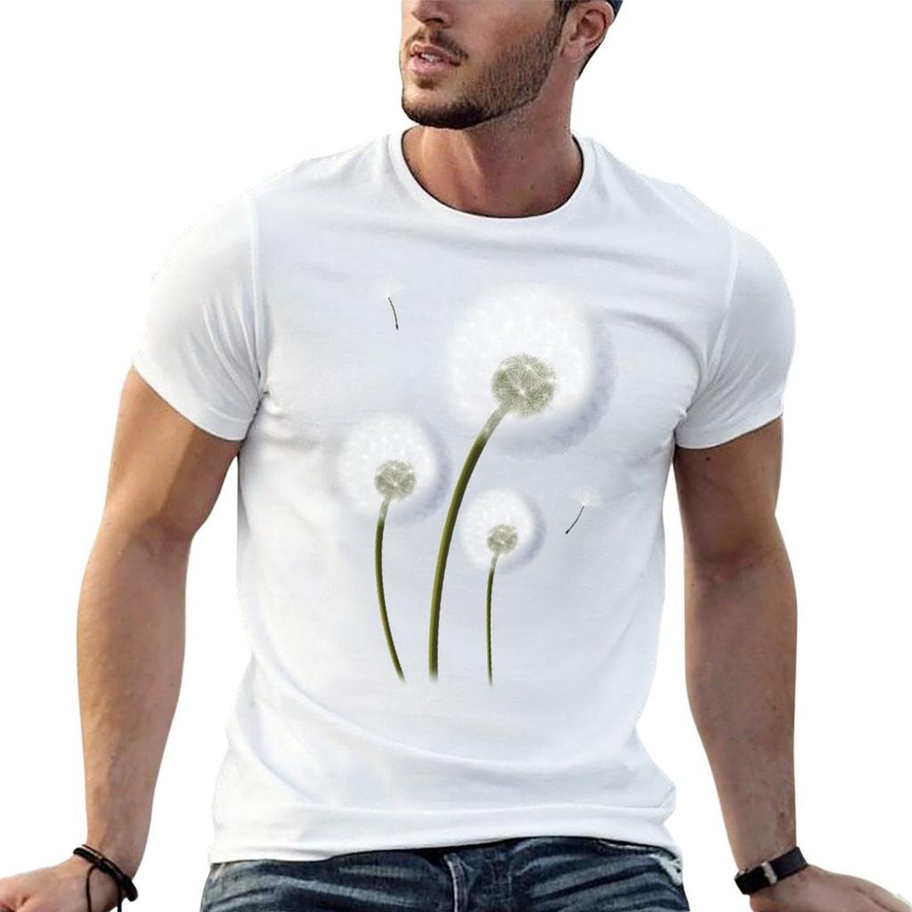 Trio of Dandelions Minimalist Nature Art TShirt Casual Trendy Streetwear Tee Shirt