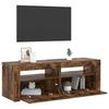 Vidaxl Szafka Pod Tv Z Oświetleniem Led, Przydymiony Dąb, 120X35X40 Cm