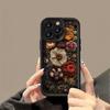 Vintage Embroidered Floral Pattern Phone Case for iPhone16 15 14 13 12 11 X XRPro/ Max/Plus Anti-fall and Shock-proof Rear Cover