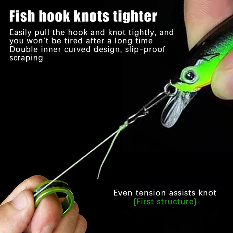 1/2Pcs Anti-Slip Rubber Ring Portable Line Pull Loop Fishing Line Puller Aluminum Alloy Fishing Tackle Tool Fishing Equipment