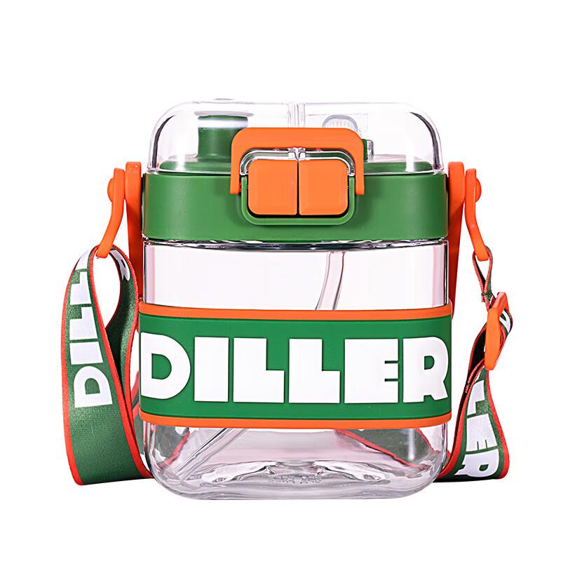 Diller Portable Plastic Water Bottle with Strap