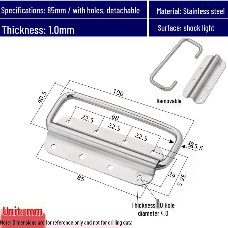 201 Stainless Steel Heavy-Duty Folding Handle for Equipment Tool Box